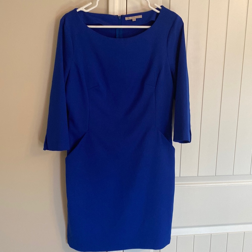 Long sleeve royal blue dress with pockets